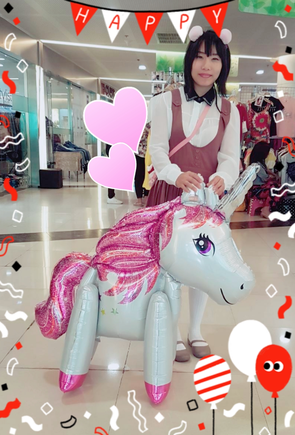 โพนี่ยูนิคอร์นขนาดจัมโบ้ สีขาว ยืนได้ ม้ายูนิคอร์นในเทพนิยาย Unicorn Foil Balloons