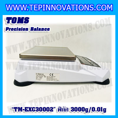 เครื่องชั่งดิจิตอล ทศนิยม 2 ตำแหน่ง รุ่น TM-EXC30002 พิกัด 3000g x 0.01g เครื่องชั่งละเอียดสูง3000g เครื่องชั่งน้ำหนัก3000g ตาชั่งดิจิตอล3000กรัม พิกัดน้ำหนัก 3000g ความละเอียด 0.01g เครื่องชั่งละเอียดสูง Precision Balance ยี่ห้อ TOMS รุ่น TM-EXC30002