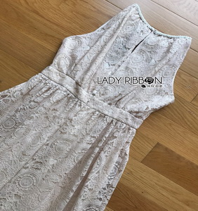 Classic Elegant Lace Dress Lady Ribbon เดรสผ้าคลาสสิก