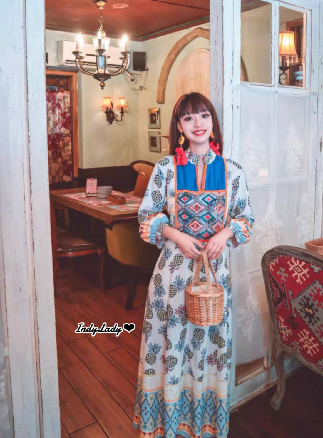 Maxi Dress แขนยาว