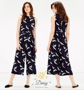 Cullote Jumpsuit ชุดจั๊มสูทสกรีนลายหงส์