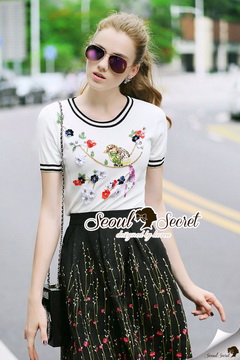 Lady Ribbon Online เสื้อผ้าออนไลน์ ขายส่งของแท้ราคาถููก SS11110716 Seoul Secret Say's... Birdy Luminous Furnish Kint Blouse