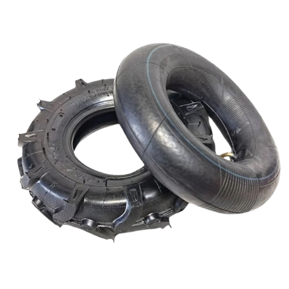 ยางรถอุตสาหกรรมและการเกษตร ขนาด 4.10/3.50-6 ลายก้างปลา (ยางนอก+ยางใน) ครบชุด (ยางจีน)