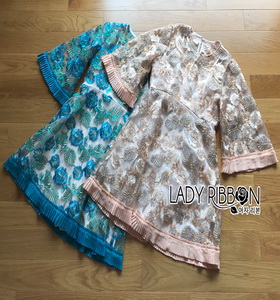 Lady Ribbon Leslie Sweet Casual Pleated Lace Mini Jumpsuit