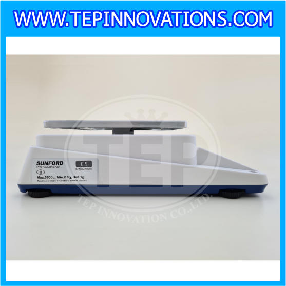 เครื่องชั่งละเอียดสูง พิกัด 5000 กรัม ค่าละเอียด 0.1 กรัม ทศนิยม 1 ตำแหน่ง ยี่ห้อ SUNFORD รุ่น C5 (รหัสตัวแทนจำหน่าย B198)