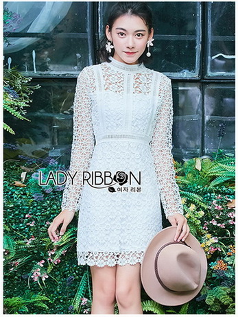 Lady Evelyn Pale light green Lace Mini Dress