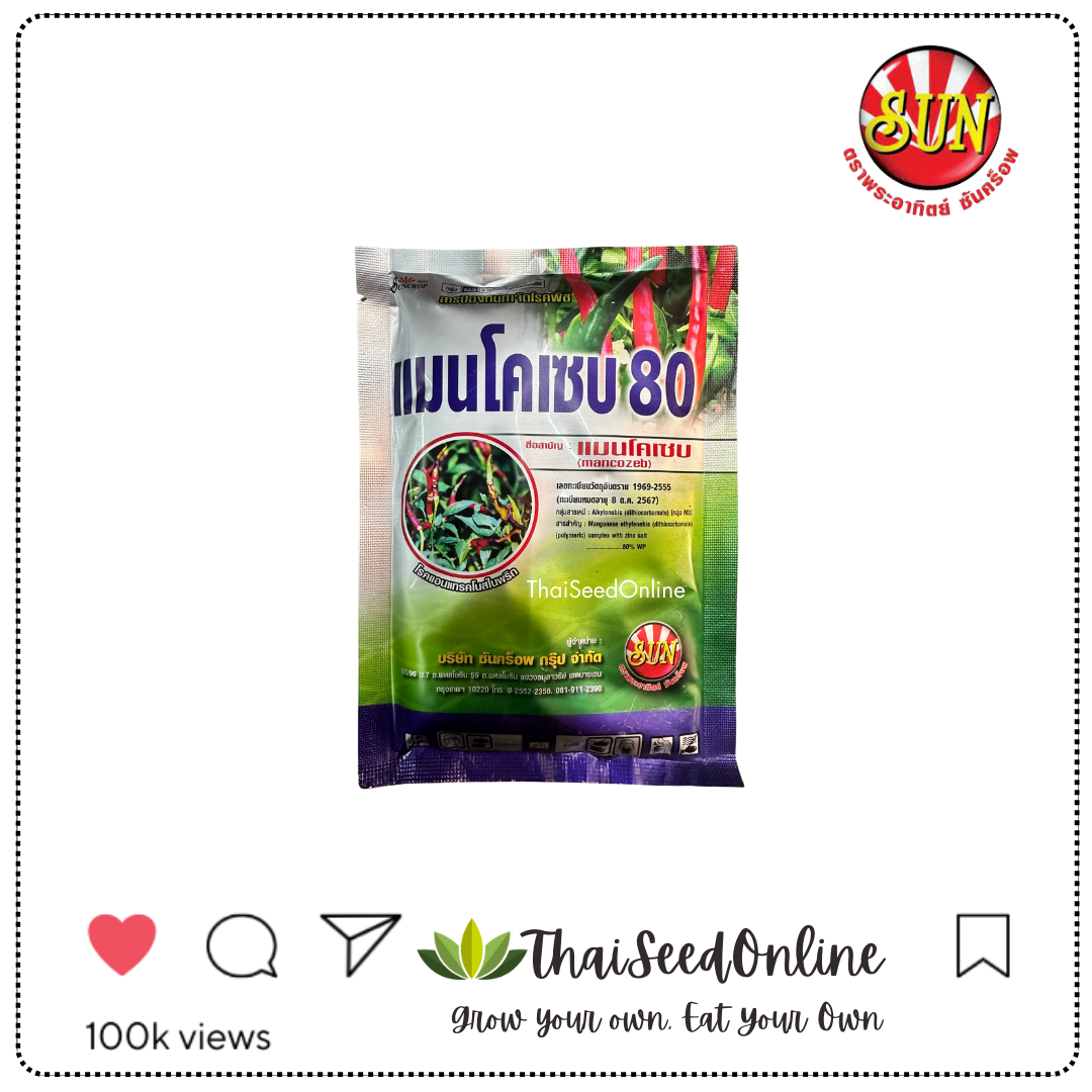 SUNCROP แมนโคเซบ 80 100กรัม บริษัท ซันคร็อพ จำกัด Fungicide