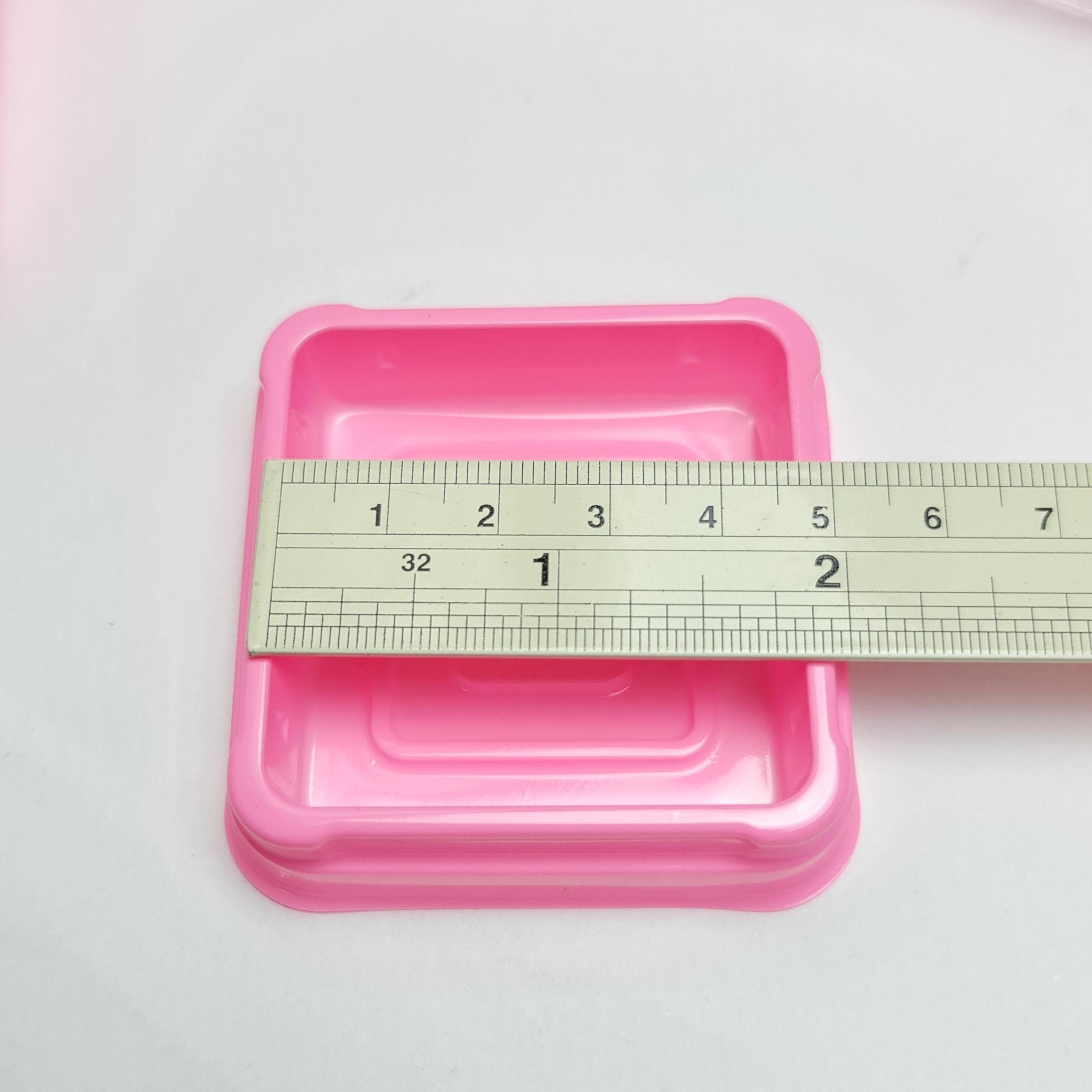 ✅🇹🇭 กล่องเบเกอรี่ 4.5cm. ชมพู+ฝาใส 50ชุด/แพ็ค กล่องขนมไหว้พระจันทร์ ขนมเปี๊ยะ ขนมไหว้ bakery package