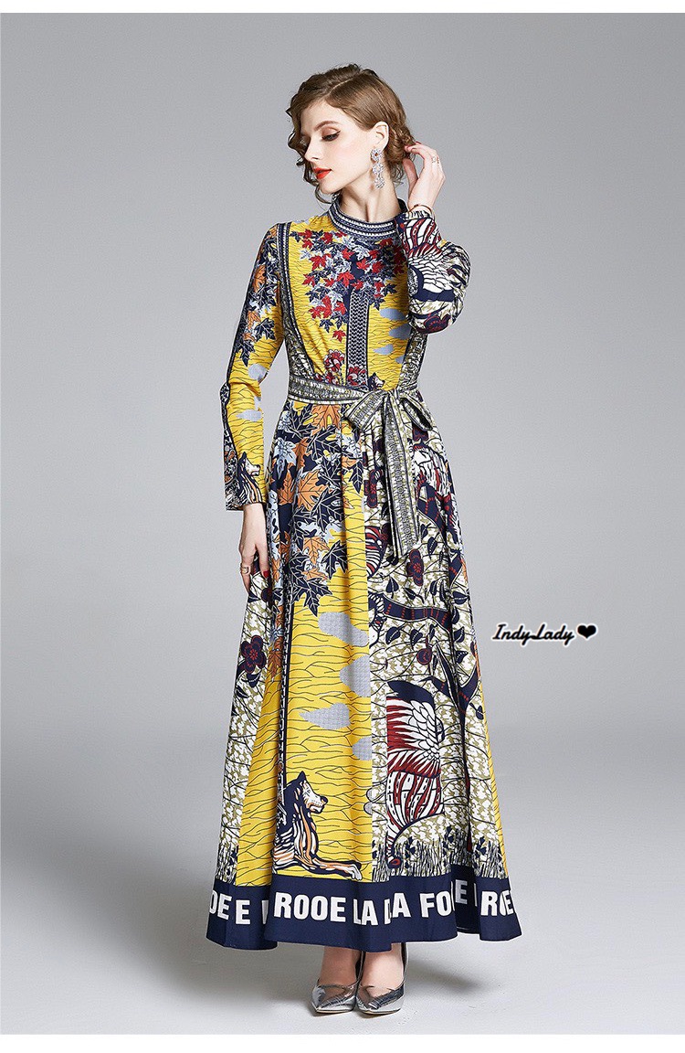 Maxi Dress Dior แขนยาว