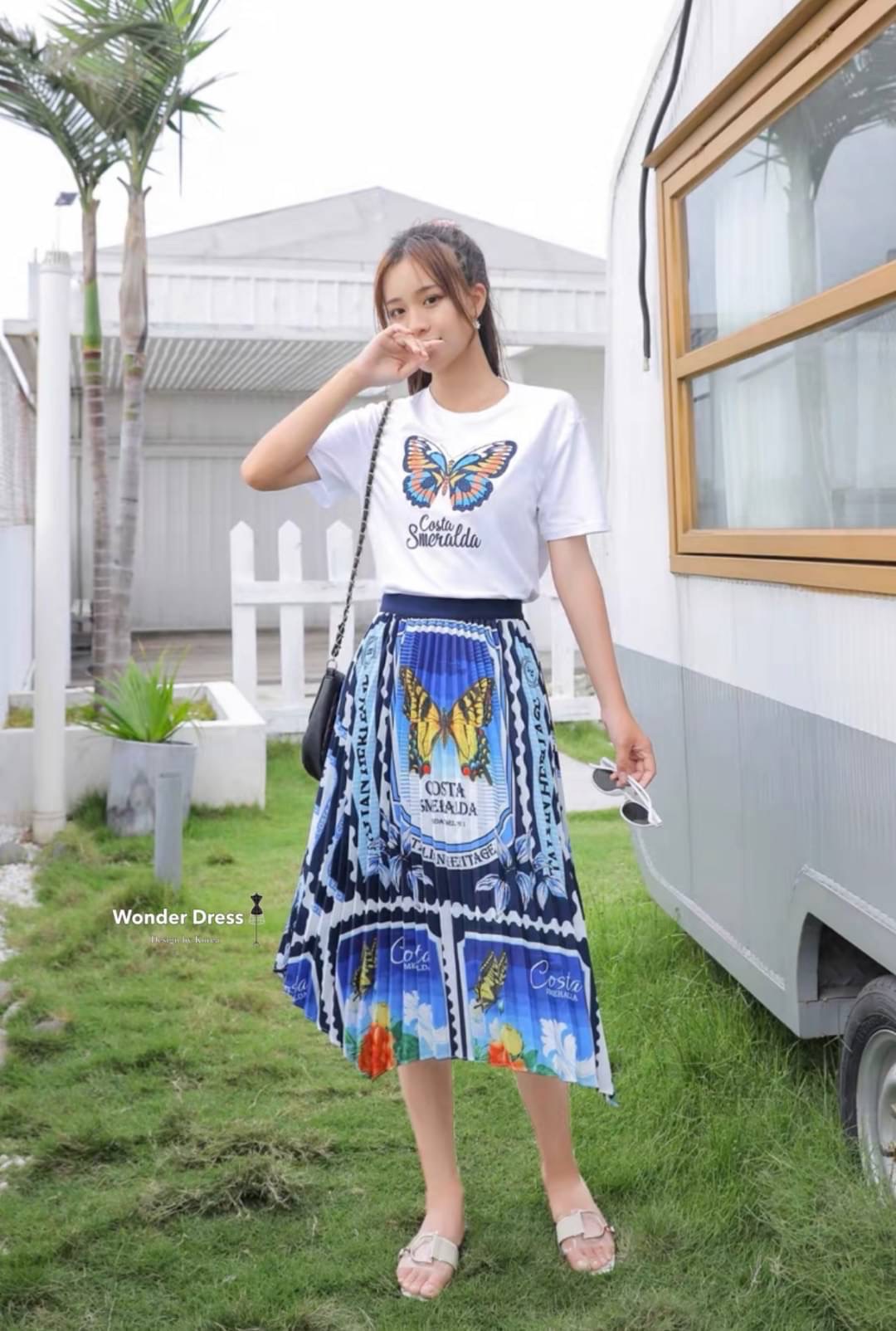 เซทเสื้อกับกระโปรงงานสวย