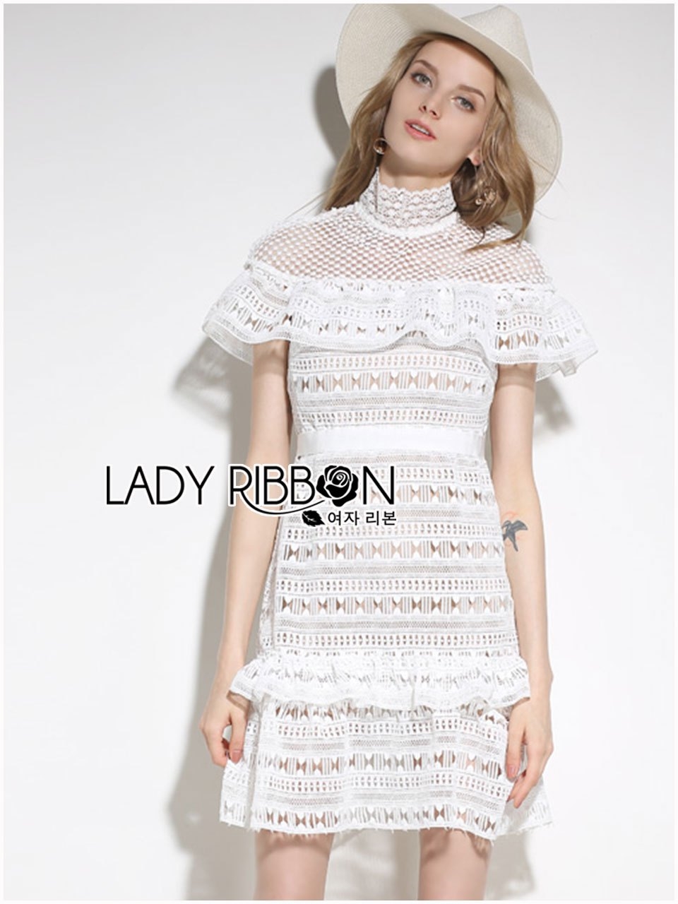 Cocktail Dress ค็อกเทลเดรสผ้าลูกไม้สีขาว