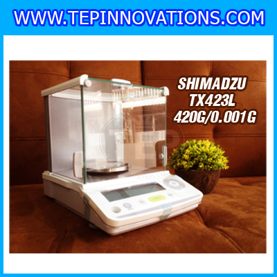 เครื่องชั่ง SHIMADZU รุ่น TX423L เครื่องชั่งญี่ปุ่น เครื่องชั่ง 420 กรัม เครื่องชั่งน้ำหนัก 420 กรัม เครื่องชั่งละเอียดสูง 420 กรัม เครื่องชั่งน้ำหนัก 420 g เครื่องชั่งทศนิยม 3 ตำแหน่ง ตาชั่ง 420 g เครื่องชั่งน้ำหนักดิจิตอลตั้งโต๊ะ 420 g ความละเอียด 0.001