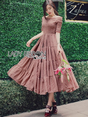 Cotton Smock Lady Ribbon Dress