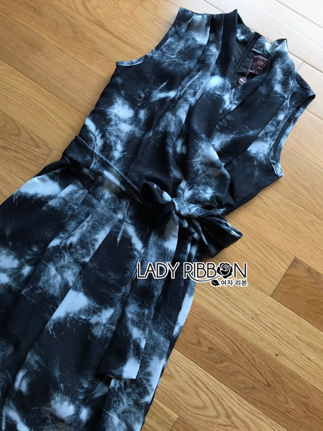 Printed Ribbon Jumpsuit Lady Ribbon ขายจัมป์สูท