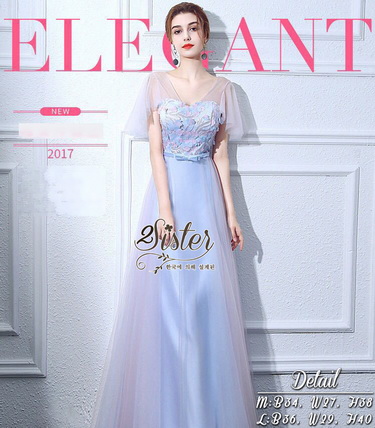 ชุดเดรสยาวแขนสั้นผ้าซีทรู