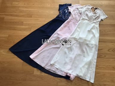 Lace Jumpsuit with Chiffon Dress จัมป์สูทขาสั้น