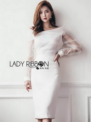 Crepe and Organza Dress เดรสผ้าเครป