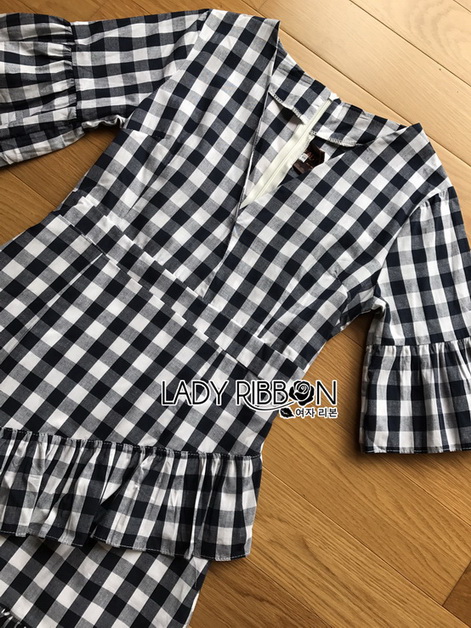 Dress Lady Ribbon เดรสผ้าลายสก็อต