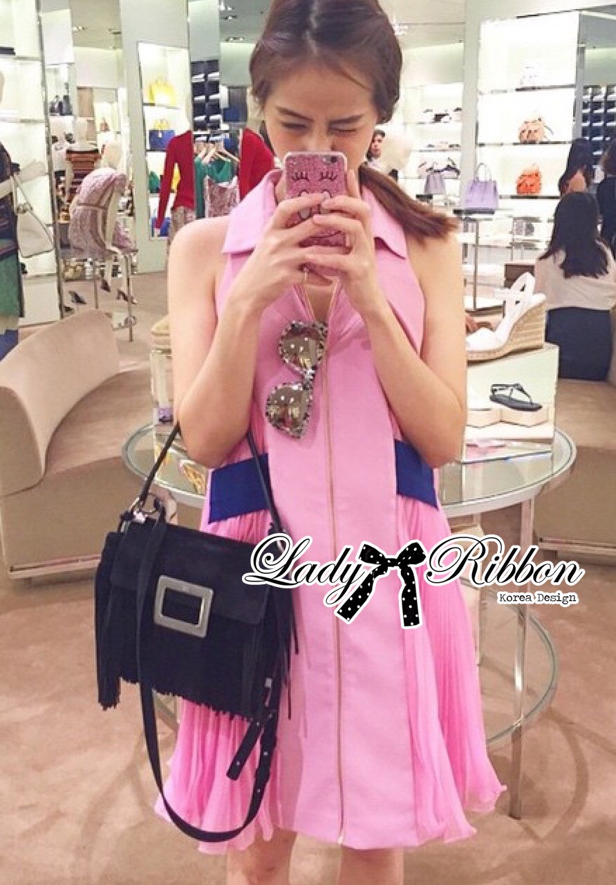 ladyribbon Lady Ribbon เสื้อผ้าพร้อมส่ง เสื้อผ้า Lady Ribbon พร้อมส่ง เลดี้ริบบอน 🎀 Lady Ribbon's Made 🎀 Lady Courtney Fancy Sporty Pleated Sleeveless Collared Dress