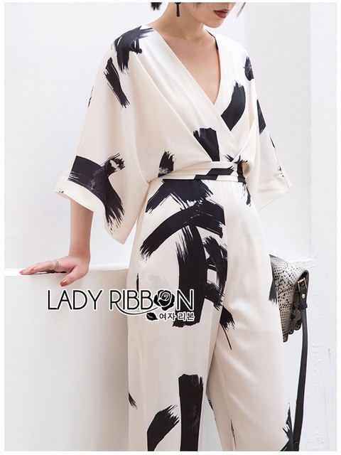 Jumpsuit จัมปูสูทขายาวพิมพ์ลายเพนติ้ง