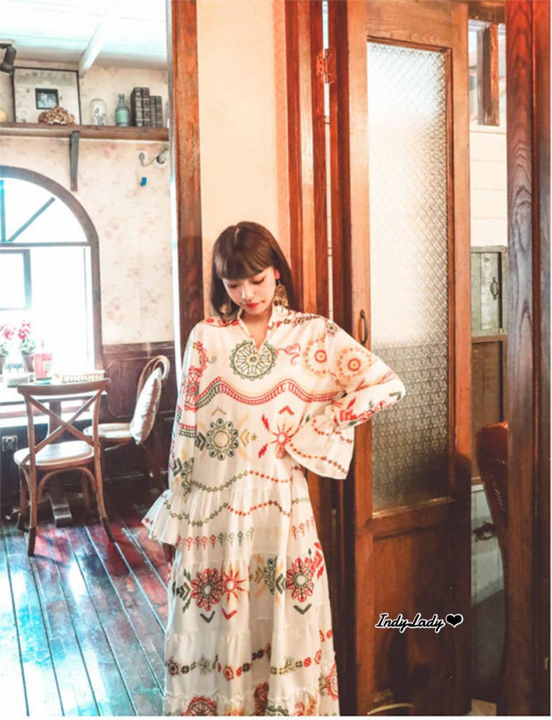 Maxi Dress แขนยาว