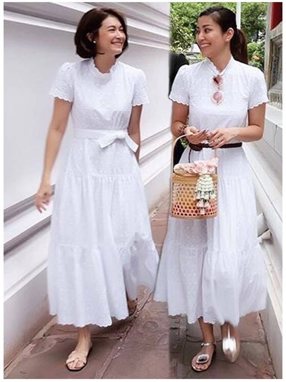 เดรสสีขาวแต่งเลเยอร์