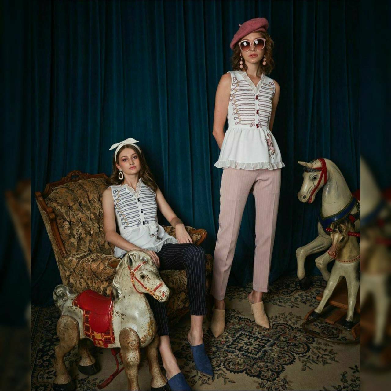 เสื้อซิปหลังกางเกงลายเส้น