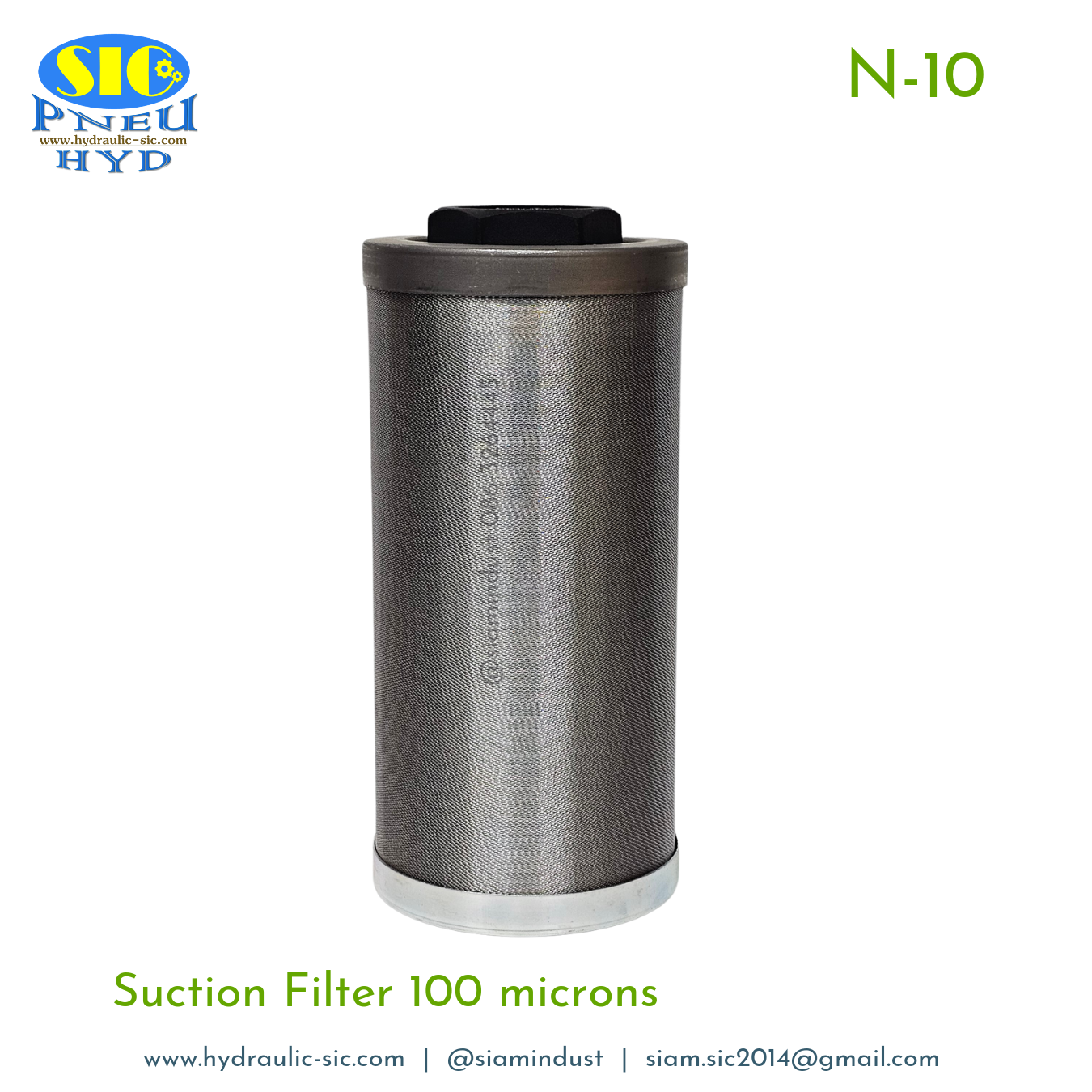 N-06,N-08,N-10,N-12,N-16 Suction Filter 100 micron กรองไฮดรอลิค กรองขาดูด กรองสแตนเลส