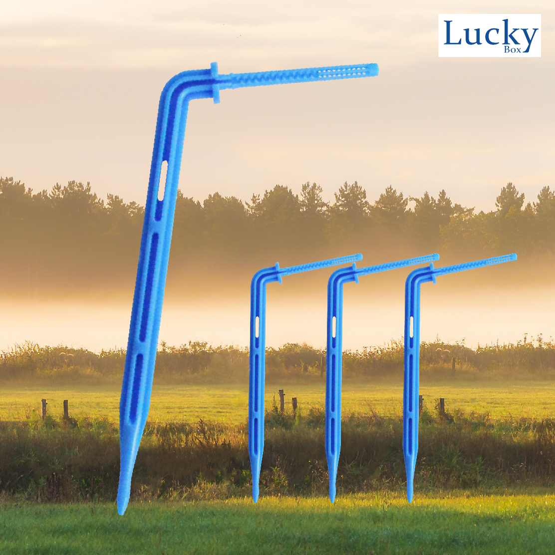 ขาปักน้ำหยด ขนาด 3/5 mm. แบบงอ สีฟ้า (แพ็ค 20 ชิ้น)