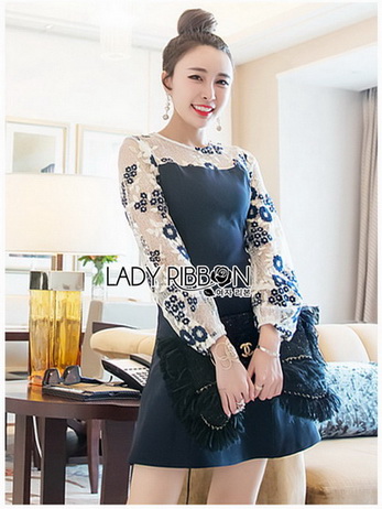Lady Gabby Navy and Cream