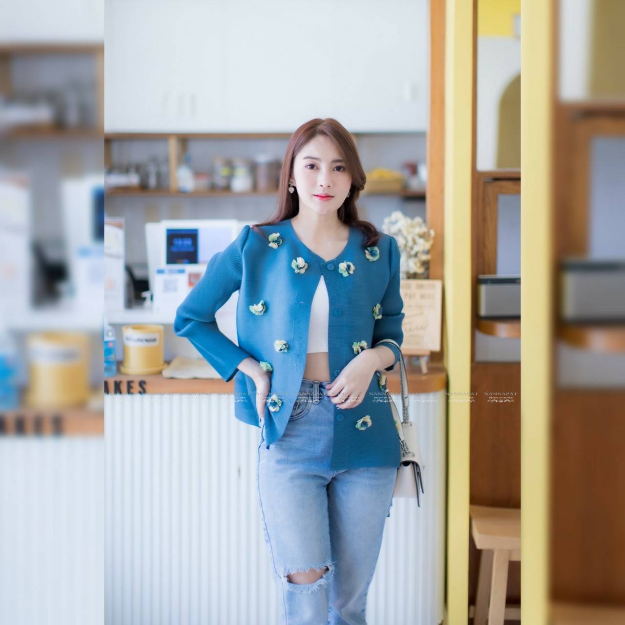 เสื้อคลุมพรีทสีGreen (เขียวอมฟ้า)