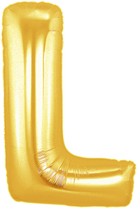 ลูกโป่งตัวอักษร L ขนาด 40 นิ้ว สีทอง Alphabet Letter Foil Balloon Gold Color