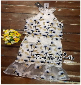 เดรสเกาหลีปักเสื้อผ้าลายดอกไม้