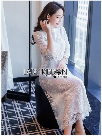 Lace Midi Dress เดรสแขนสามส่วน