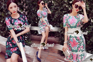 Lady Ribbon Online ขายส่งเสื้อผ้าออนไลน์ เสื้อผ้า Seoul Secret SS06040816 Seoul Secret Say's .... Dolce Fashed Blossom Dress