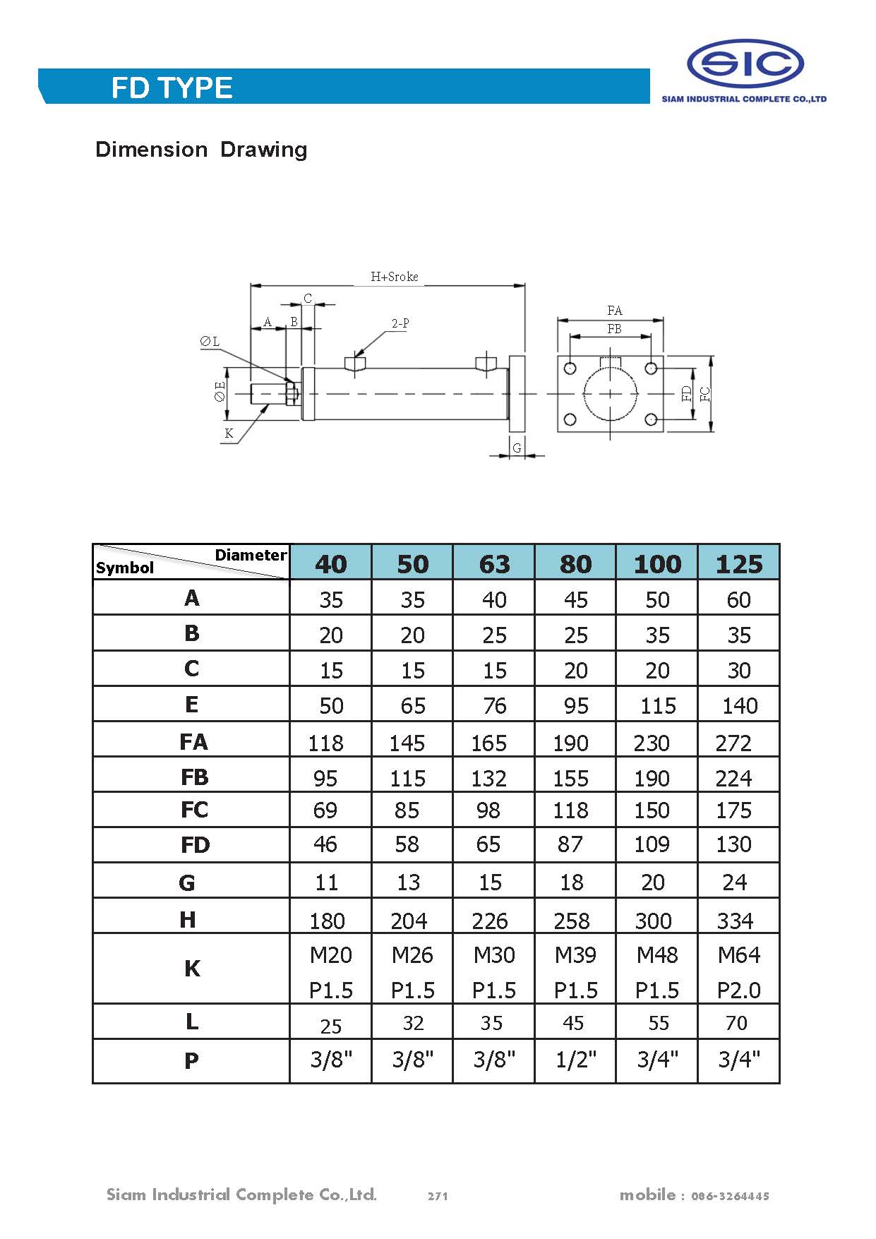 กระบอกไฮดรอลิค Hydraulic cylinder แบบกลมเชื่อม "HC5" Series