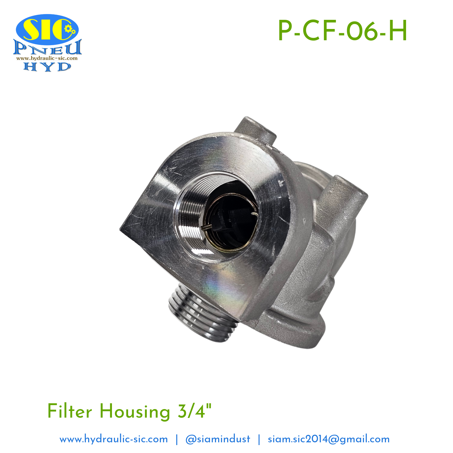 P-CF-06 : POKE Spin On Filter 3/4" ไส้กรองไฮดรอลิค 10 Micron กรองขากลับ กรองละเอียด กรองกระป๋อง