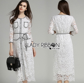 Lady Leslie Smart Lace Dress with Ribbon