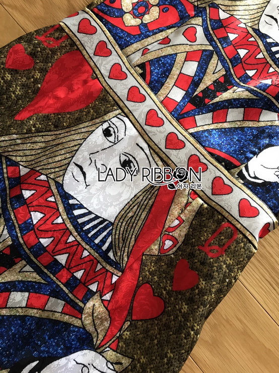 เดรสแขนกุดพิพม์ลาย Queen of Heart