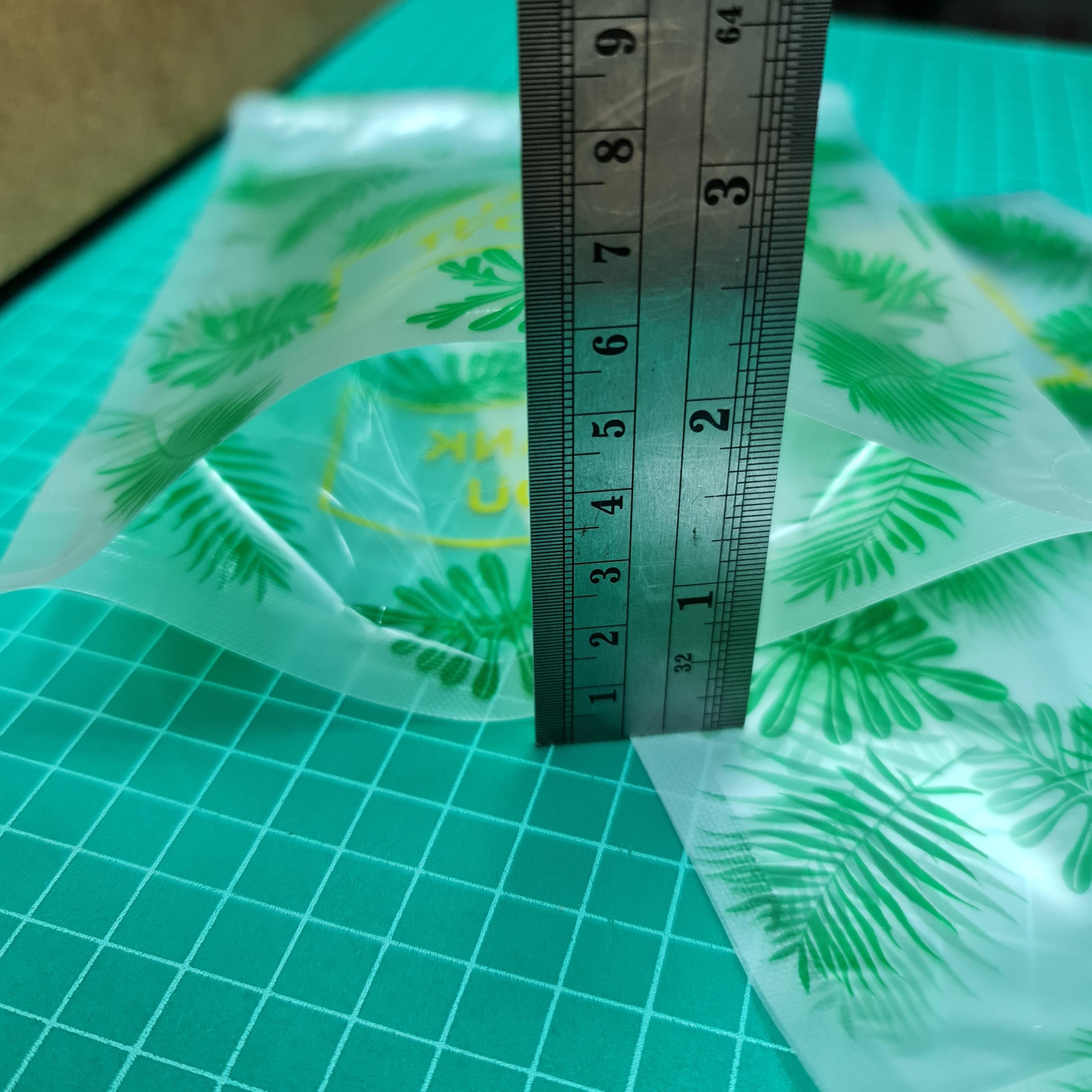 ✅️🇹🇭 ถุงซิป หูหิ้วตั้งได้ ขุ่นใบไม้ ThankYou 15.5*23+5cm. 50ใบ พลาสติก แพ็คเกจ เบเกอรี่ j12