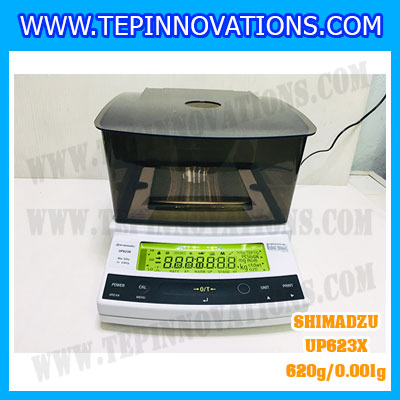 เครื่องชั่งดิจิตอล ทศนิยม 3 ตำแหน่ง รุ่น UP623X 620gx0.001g เครื่องชั่งละเอียดสูง620g เครื่องชั่งน้ำหนัก620g ตาชั่ง620กรัม พิกัดน้ำหนัก 620g ความละเอียด 0.001g ยี่ห้อ SHIMADZU รุ่น UP623X