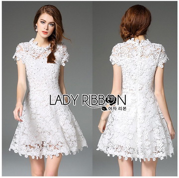 Lady Ribbon Online ขายส่ง เสื้อผ้าออนไลน์ ของแท้ ราคาถูกพร้อมส่ง เลดี้ริบบอน LR08140716 🎀 Lady Ribbon's Made 🎀 Lady Michelle Modern Bohemian Fringed Lace Dress