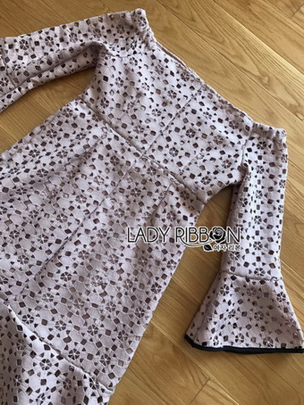 เดรสเปิดไหล่ผ้าลูกไม้