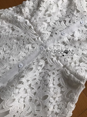Lace Shirt Dress เชิ้ตเดรสผ้าลูกไม้สีขาว