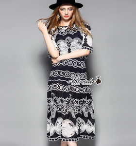 เสื้อกระโปงสไตล์วินเทจผ้า jacquard