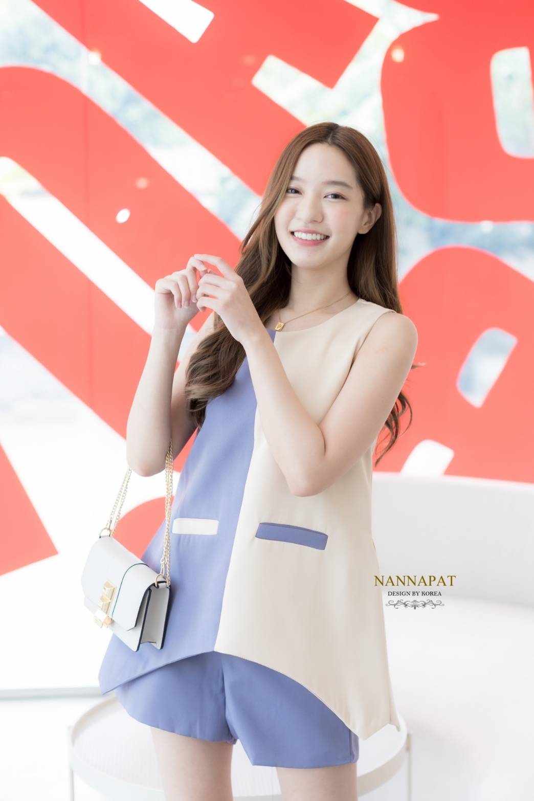 เสื้อทูโทน ทรงหางปลา ซิปหลัง