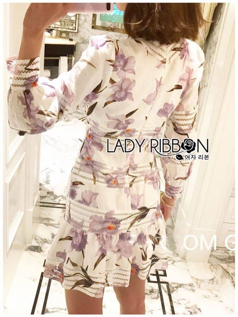 Mini Dress เดรสสั้นแขนยาวผ้าเครปสีขาว