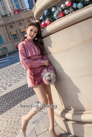 เสื้อ+กระโปรงเกาหลีผ้ายืดได้