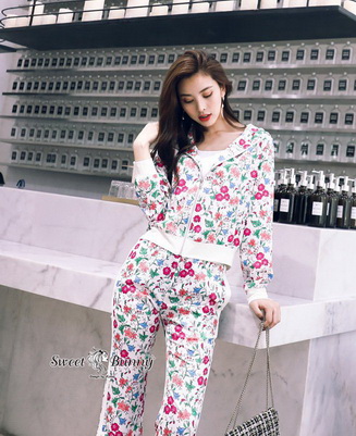 เสื้อ แจ๊คเก็ตซิปหน้า กางเกงเอวขอบยางขาม้า