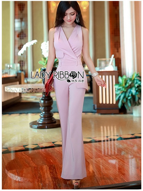 จัมป์สูททรงขาบานสีชมพูอ่อนสไตล์สมาร์ทแคช
